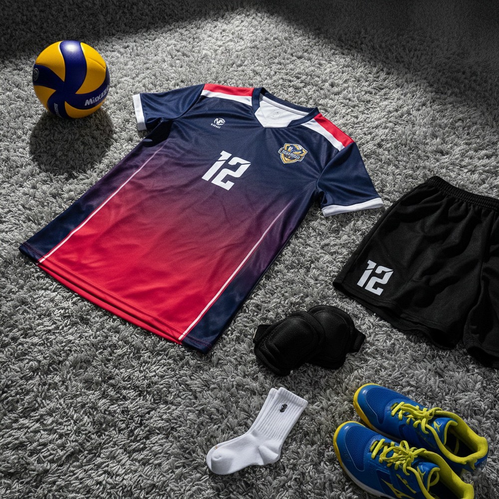 Áo bóng chuyền nam BC02-VNC068 màu navy burgundy cá tính và mạnh mẽ