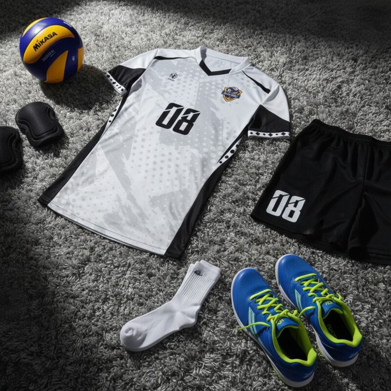 Đồng Phục Bóng Chuyền Trắng Đen BC02-VNC068 – Phong Cách Thể Thao Năng Động