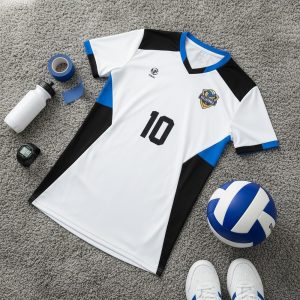 Áo Thể Thao Nam Nữ Màu Trắng Phối Xanh Năng Động – BC02-VNC068-33