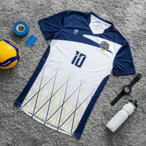 Áo Bóng Chuyền BC02-VNC068 Màu Trắng Xanh Navy Năng Động