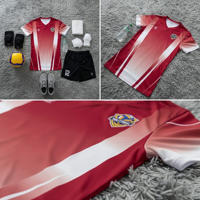 Áo thi đấu thể thao nam màu đỏ BC02-VNC068