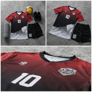 Đồng phục Bóng Chuyền Nam BC02 VNC068 - Đỏ Đen Mạnh Mẽ