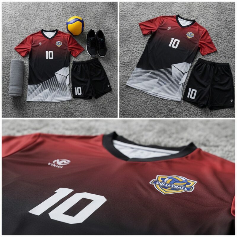 Đồng phục Bóng Chuyền Nam BC02 VNC068 - Đỏ Đen Mạnh Mẽ