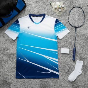 Áo Thể Thao Nam CL-05 Màu Xanh Lam Chuyển Sắc Trắng