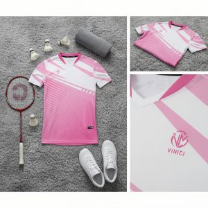 Áo thể thao VINICI CL-27 màu hồng pastel trắng – Năng động & Thời trang