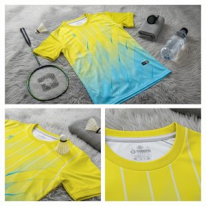 Áo Thể Thao Cầu Lông Nam CL-35 Vàng Xanh Gradient Năng Động