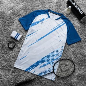 Áo cầu lông nam màu trắng phối xanh CL-38 – Thiết kế năng động, chất liệu thể thao đỉnh cao
