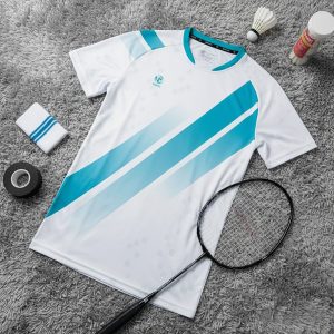 Áo Thể Thao Nam Trắng Sọc Xanh CL-40 – Mát Mẻ, Năng Động, Thoáng Khí