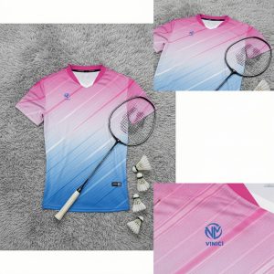Áo Cầu Lông CL-43 Hồng Xanh – Thiết Kế Gradient Cá Tính, Thoáng Mát Tuyệt Đối