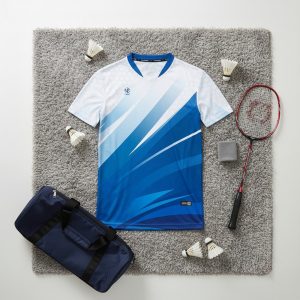 Áo cầu lông nam xanh dương trắng CL-46 – Thiết kế thể thao mạnh mẽ, thấm hút siêu tốc