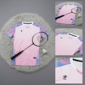 Áo thể thao VINICI CL-49 – Hồng pastel phối tím xanh thời trang